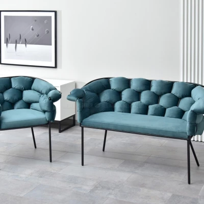 Designer-Sessel BARTOL – Türkis/Schwarz
