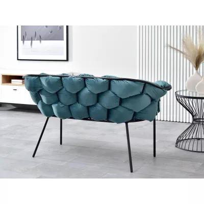 Designer-Sessel BARTOL – Türkis/Schwarz