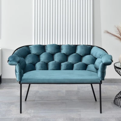 Designer-Sessel BARTOL – Türkis/Schwarz