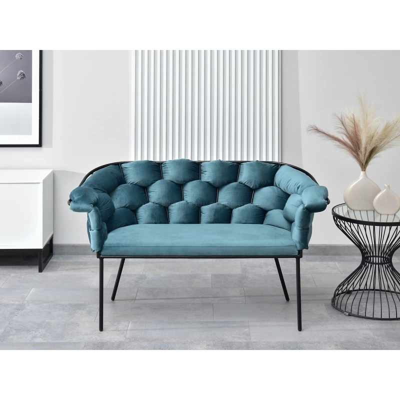 Designer-Sessel BARTOL – Türkis/Schwarz