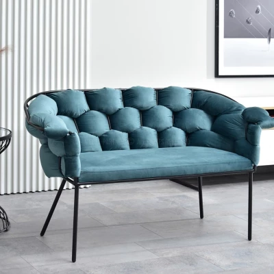 Designer-Sessel BARTOL – Türkis/Schwarz