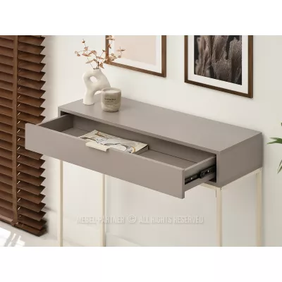 NIRAI Konsolentisch mit Schublade - Beige / Creme