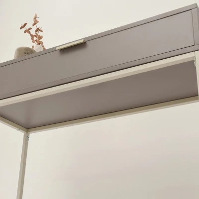 NIRAI Konsolentisch mit Schublade - Beige / Creme