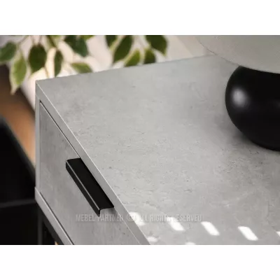 Schmaler Konsolentisch NIRAI - Beton / Schwarz