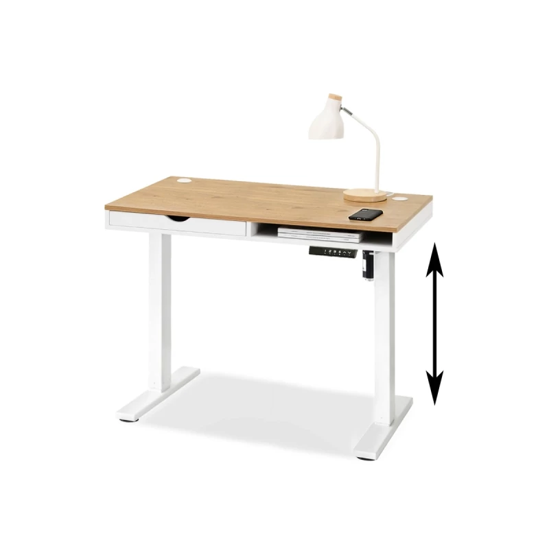 Schreibtisch 100 HESOL - weiß / Eiche
