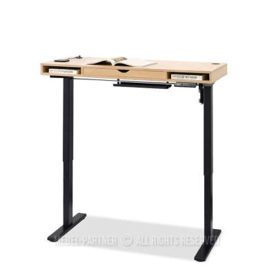 Schreibtisch 120 HESOL - Sonoma Eiche / Schwarz