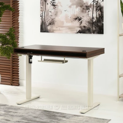 Schreibtisch 120 HESOL - Walnuss / Creme