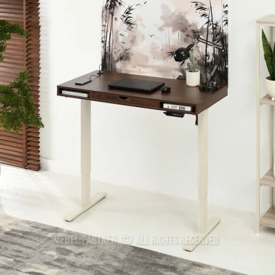 Schreibtisch 120 HESOL - Walnuss / Creme