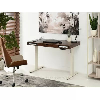 Schreibtisch 120 HESOL - Walnuss / Creme