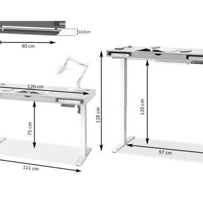 Schreibtisch 120 HESOL - Walnuss / Creme
