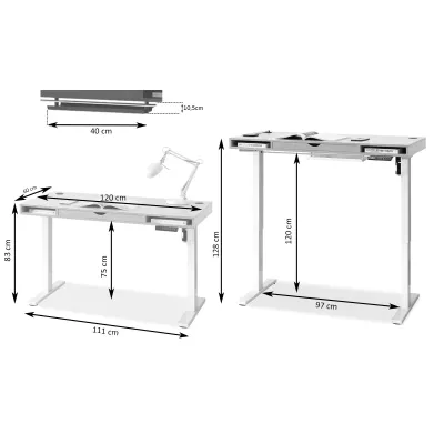 Schreibtisch 120 HESOL - Walnuss / Creme