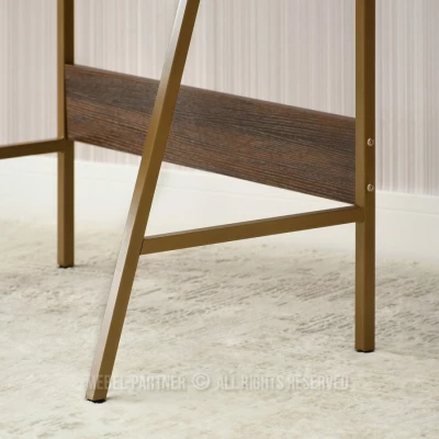 Minimalistischer Schreibtisch RENO - Walnuss / Gold