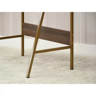 Minimalistischer Schreibtisch RENO - Walnuss / Gold
