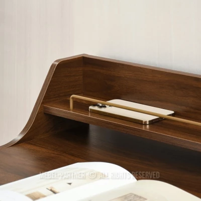 Minimalistischer Schreibtisch RENO - Walnuss / Gold