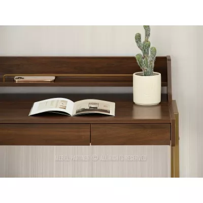Minimalistischer Schreibtisch RENO - Walnuss / Gold