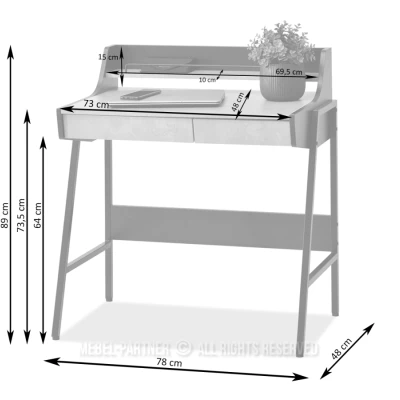 Minimalistischer Schreibtisch RENO - Walnuss / Gold