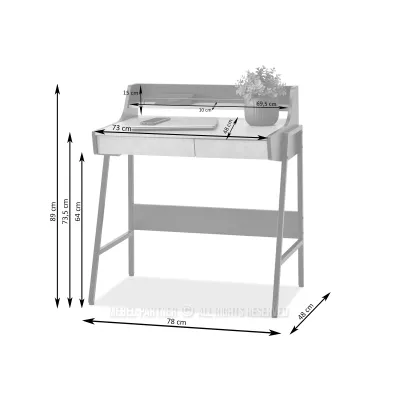 Minimalistischer Schreibtisch RENO - Walnuss / Gold