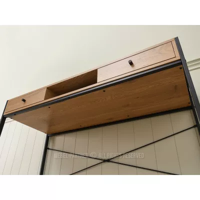 Breiter Schreibtisch AMARU - Eiche / Schwarz