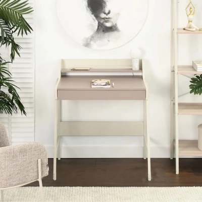 Minimalistischer Schreibtisch RENO - beige / creme