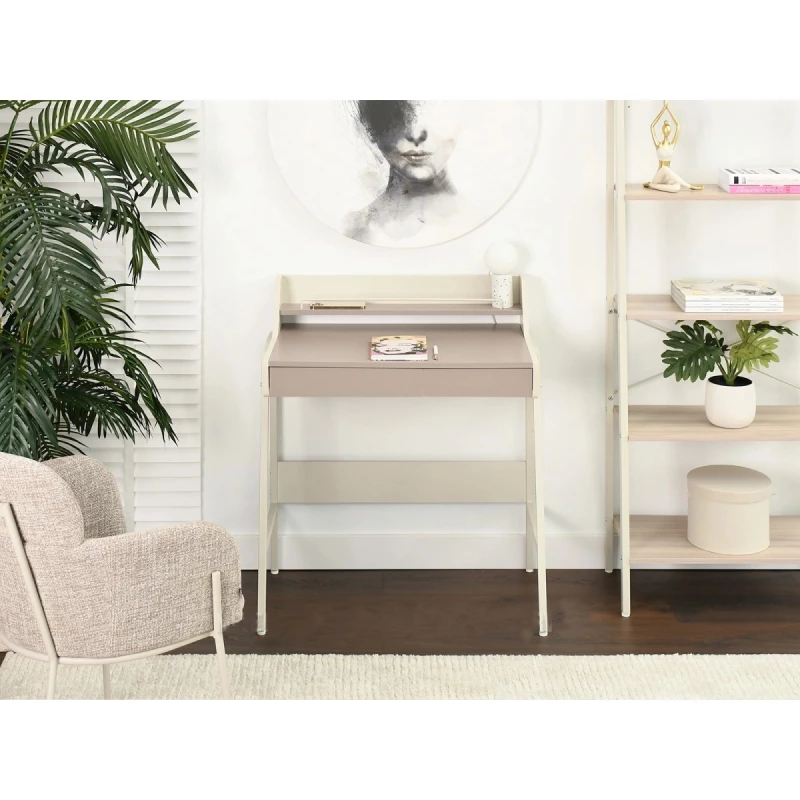 Minimalistischer Schreibtisch RENO - beige / creme