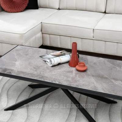 HERALDO Couchtisch – Graphitmarmor / Schwarz