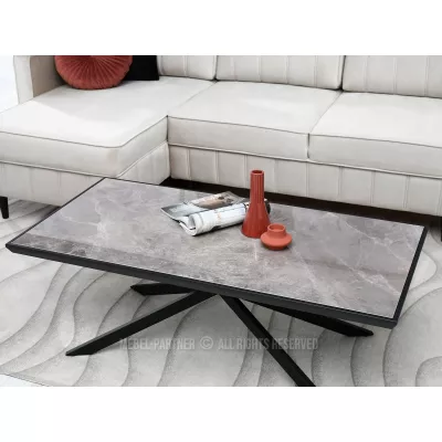 HERALDO Couchtisch – Graphitmarmor / Schwarz