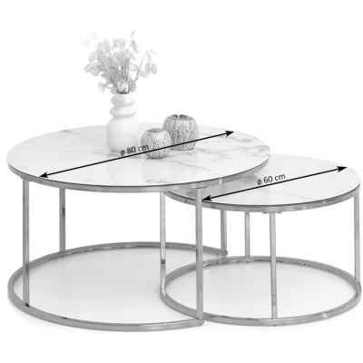 RETO Couchtisch-Set - Gold / schwarzer Marmor