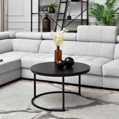 Runder Couchtisch URVIN - schwarz