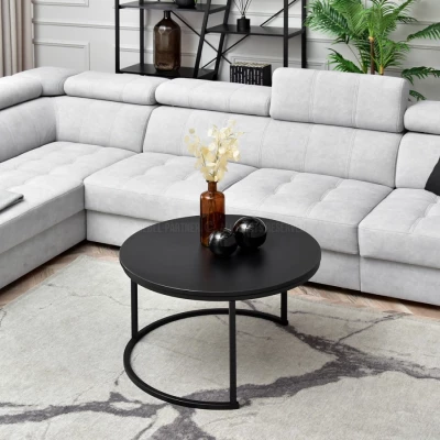 Runder Couchtisch URVIN - schwarz