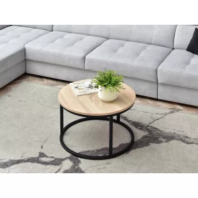 Kleiner Couchtisch URVIN - Sonoma Eiche / Schwarz