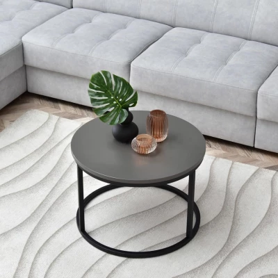 Kleiner Couchtisch URVIN - graphitgrau / schwarz
