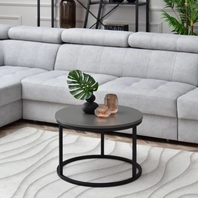 Kleiner Couchtisch URVIN - graphitgrau / schwarz