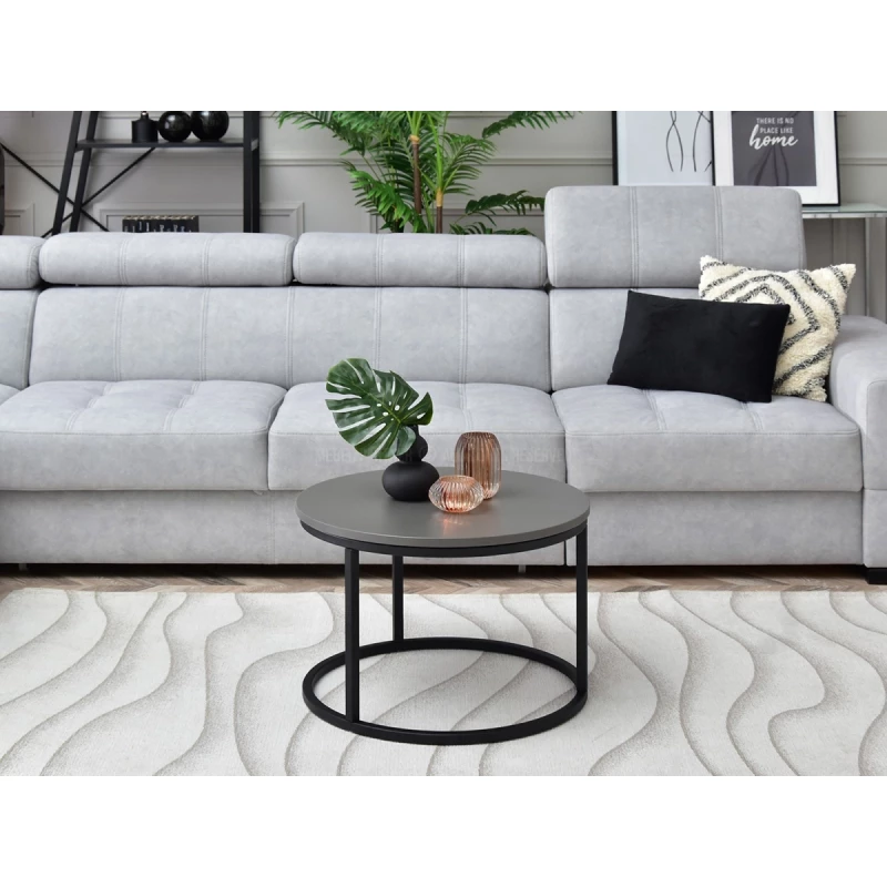 Kleiner Couchtisch URVIN - graphitgrau / schwarz