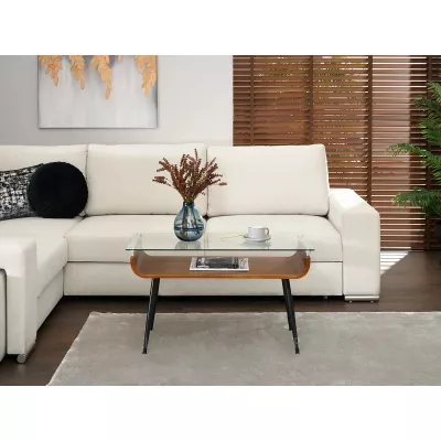 EYMEN Couchtisch - Walnuss / Schwarz