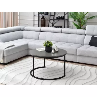 Runder Couchtisch URVIN - graphitgrau / schwarz