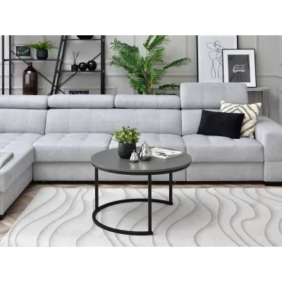 Runder Couchtisch URVIN - graphitgrau / schwarz