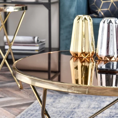 RAMAL Couchtisch - Goldbronze / Gold