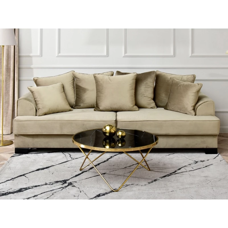 RAMAL Couchtisch - schwarzer Marmor / Gold