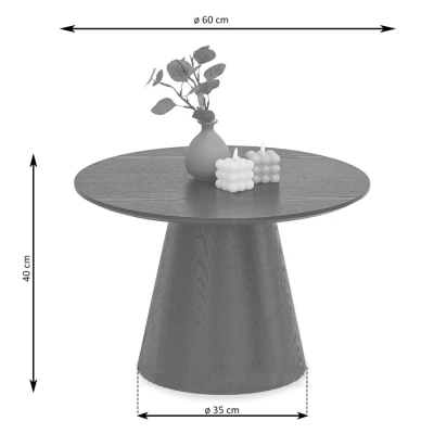 Runder Couchtisch 60 DONIS - schwarz