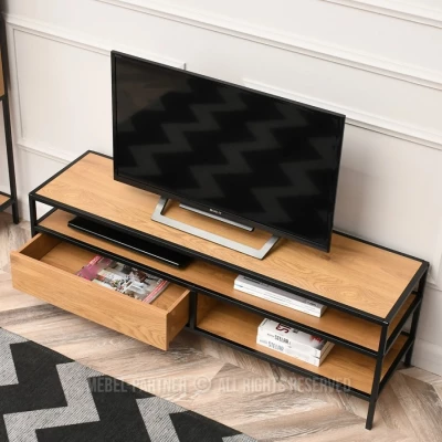 TV-Ständer MAIRA - Eiche / Schwarz
