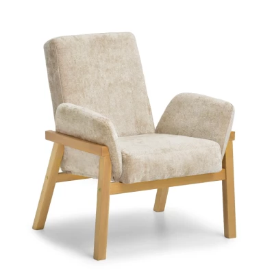 Polstersessel EMERY – hellbeige/eiche
