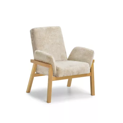 Polstersessel EMERY – hellbeige/eiche