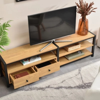 TV-Ständer ROMER - Eiche / Schwarz