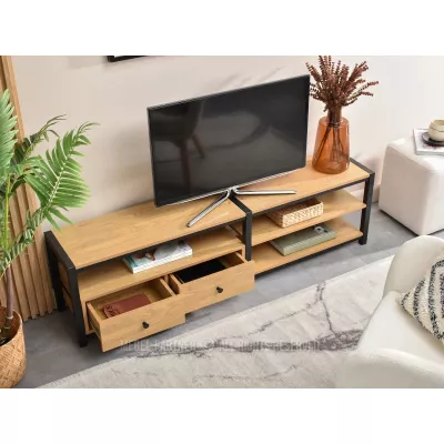 TV-Ständer ROMER - Eiche / Schwarz
