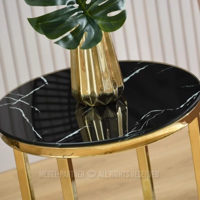 Beistelltisch ZOAR - schwarzer Marmor / Gold