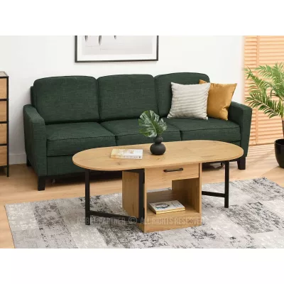 Ausziehbarer Couchtisch IZAK - Eiche / Schwarz