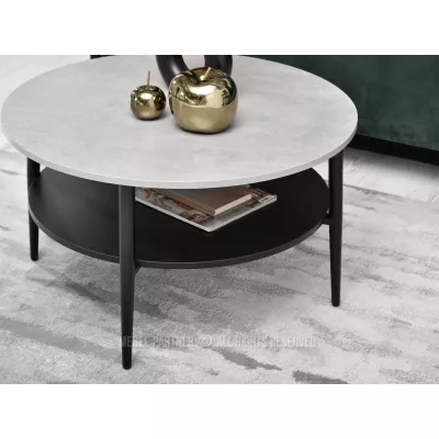 Runder Couchtisch TODOR - Beton / Schwarz