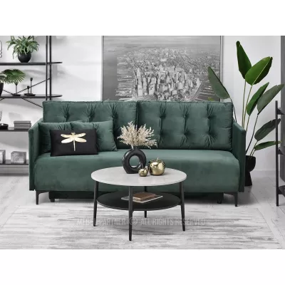 Runder Couchtisch TODOR - Beton / Schwarz