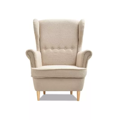 Ohrensessel DENIZ – beige/buche