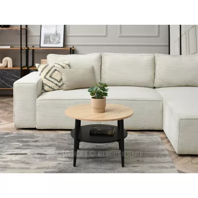 Runder Couchtisch 60 TODOR - Sonoma Eiche / Schwarz